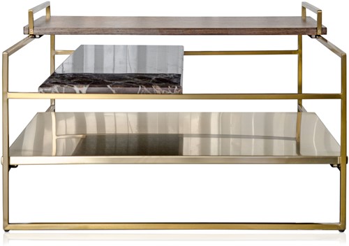 Architect Coffee Table Small Brushed Gold *-3