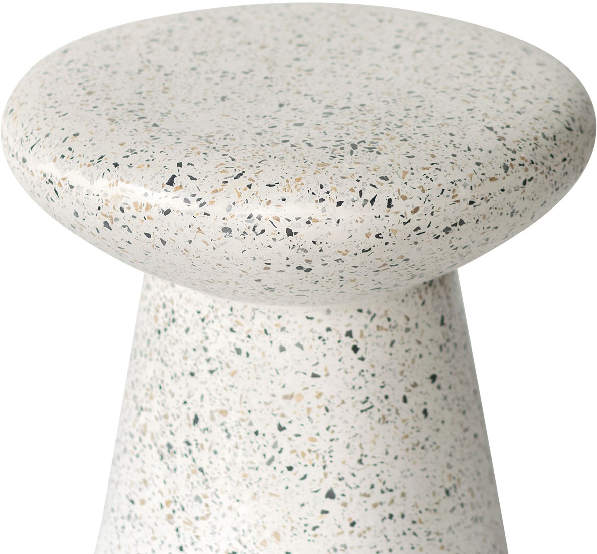 White terrazzo side shop table