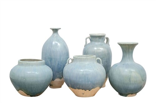 Vases Blue Set of 5