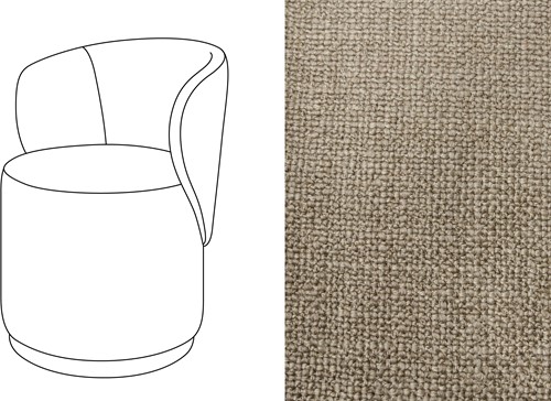 Barril Swivel Dining Chair Paco Gris Taupe