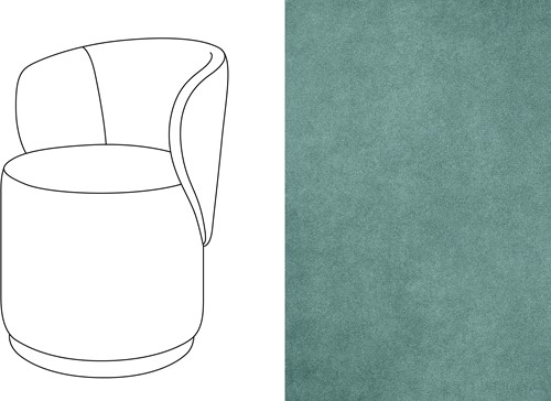 Barril Swivel Dining Chair Velour 022