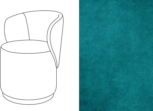 Barril Swivel Dining Chair Velour 060