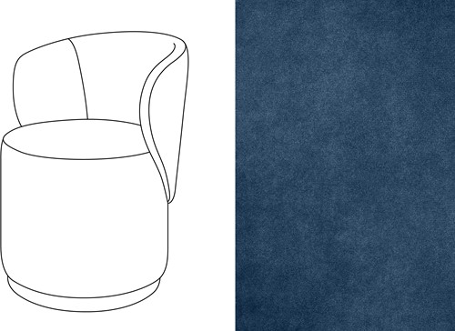Barril Swivel Dining Chair Velour 061