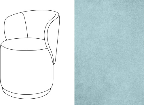 Barril Swivel Dining Chair Velour 063