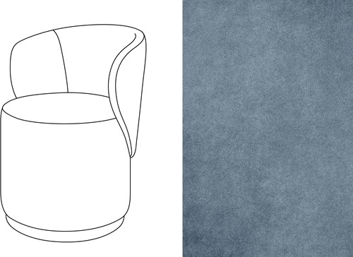 Barril Swivel Dining Chair Velour 066