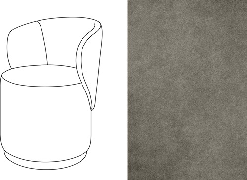 Barril Swivel Dining Chair Velour 090