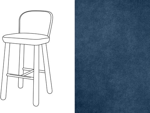 Ciro Bar Chair Velour 061 *
