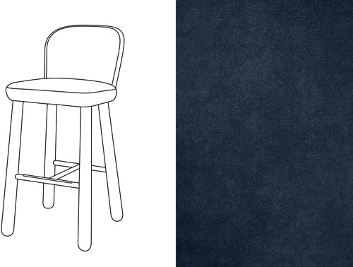Ciro Bar Chair Velour 062 *