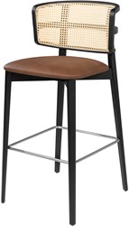 Coffee Wicker Bar Chair Black