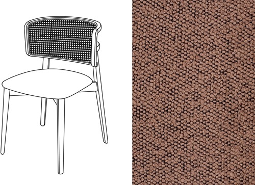 Coffee Wicker Dining Chair Trondheim 104