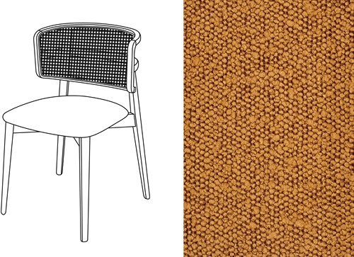 Coffee Wicker Dining Chair Trondheim 306