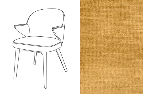 Costes Dining Chair Avignon Golden Sand (440) *