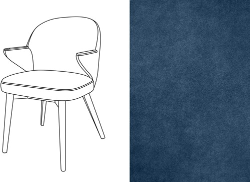 Costes Dining Chair Velour 061 *