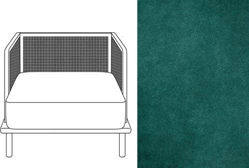 Evan 1 Seater Velour 065 *