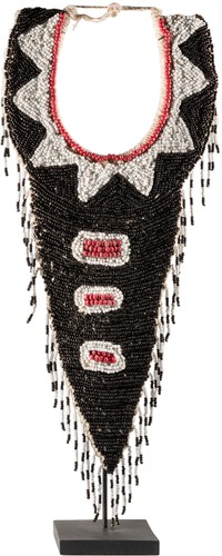 Necklace Beads Black/White/Red *