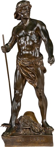 Brass Statue by Emile Louis Picault