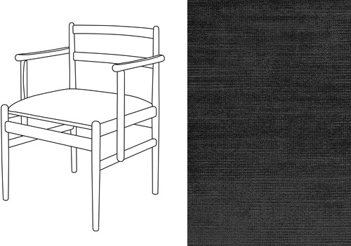 Leaf 01 CB Armchair Avignon Black (699)