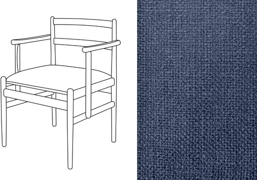 Leaf 01 CB Armchair Paco Blue Iris
