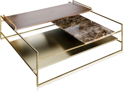Architect Coffee Table Large Brushed Gold *