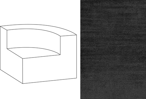 Mahé Quarter Round End Unit Right Avignon Black (699)