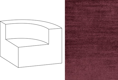 Mahé Quarter Round End Unit Right Avignon Purple Plum (870)