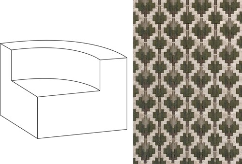 Mahé Quarter Round End Unit Right Coriandoli 005
