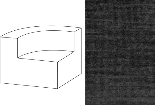 Mahé Quarter Round End Unit Left Avignon Black (699)