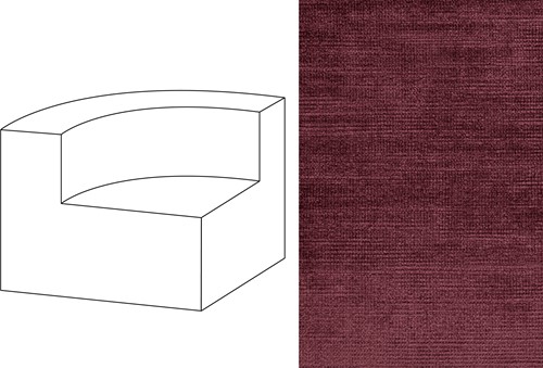 Mahé Quarter Round End Unit Left Avignon Purple Plum (870)