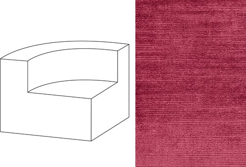Mahé Quarter Round End Unit Left Avignon Ruby (840)