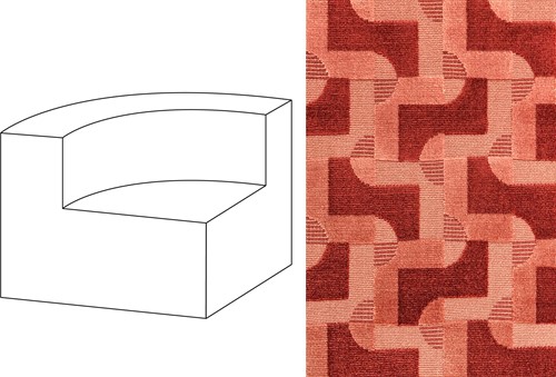 Mahé Quarter Round End Unit Left Mosaik 004