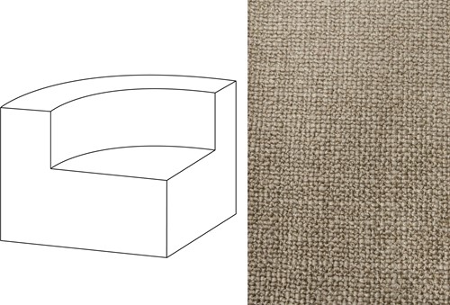 Mahé Quarter Round End Unit Left Paco Gris Taupe