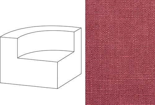 Mahé Quarter Round End Unit Left Rave Dry Rose (187)