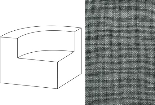 Mahé Quarter Round End Unit Left Rave Dark Shadow (667)