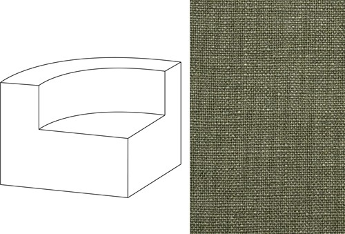 Mahé Quarter Round End Unit Left Rave Grape Leaf (385)