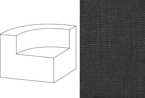 Mahé Quarter Round End Unit Left Rave Jet Black (689)