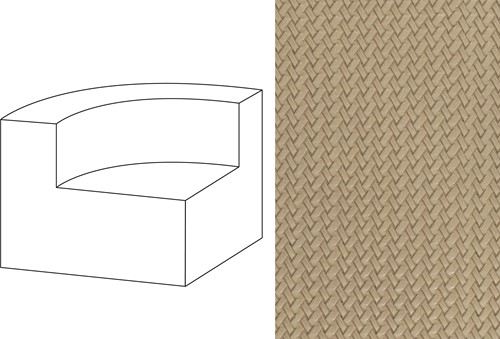 Mahé Quarter Round End Unit Left Wicker 03