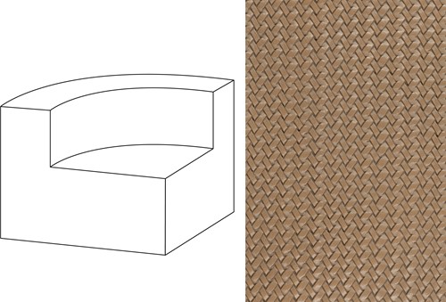 Mahé Quarter Round End Unit Left Wicker 04