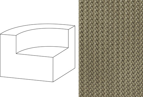 Mahé Quarter Round End Unit Left Wicker 05
