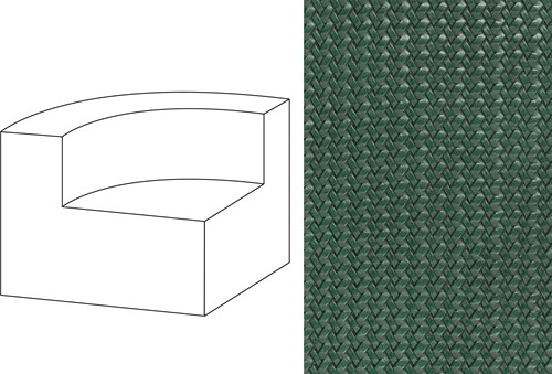 Mahé Quarter Round End Unit Left Wicker 06