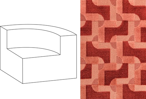 Mahé Quarter Round End Unit Right Mosaik 004