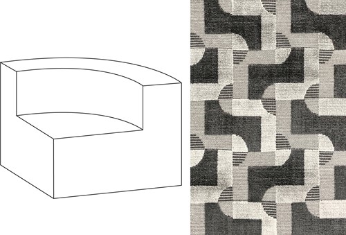 Mahé Quarter Round End Unit Right Mosaik 009