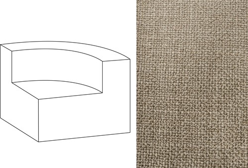 Mahé Quarter Round End Unit Right Paco Gris Taupe