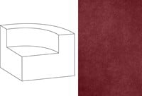 Mahé Quarter Round End Unit Right Velour 010