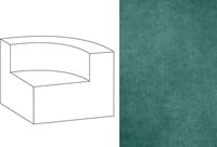 Mahé Quarter Round End Unit Right Velour 068