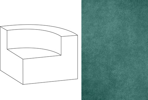 Mahé Quarter Round End Unit Right Velour 068