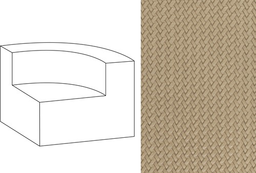 Mahé Quarter Round End Unit Right Wicker 03