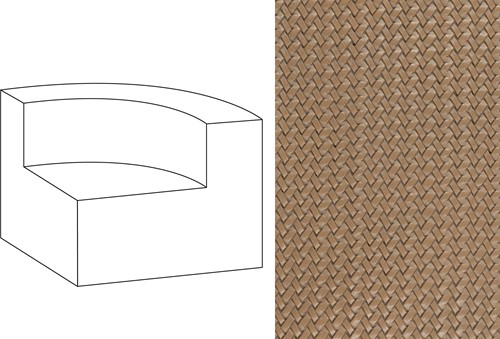 Mahé Quarter Round End Unit Right Wicker 04