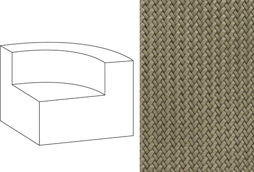 Mahé Quarter Round End Unit Right Wicker 05