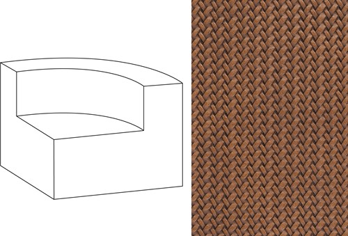 Mahé Quarter Round End Unit Right Wicker 09