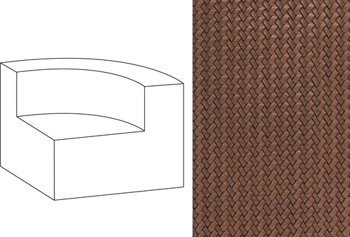 Mahé Quarter Round End Unit Right Wicker 10
